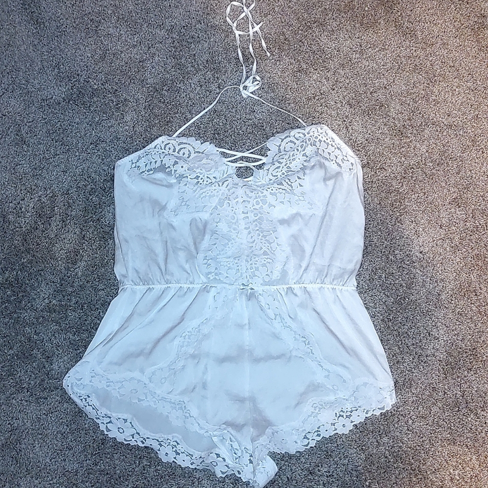 Victoria's Secret White Lace Romper